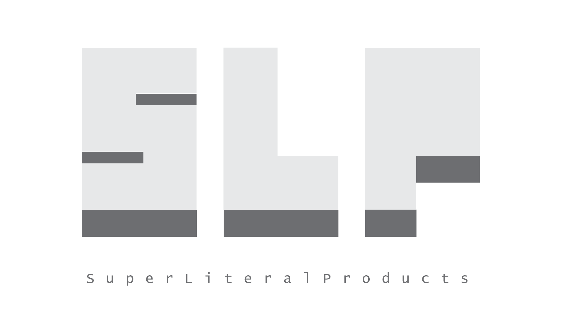 Rendering of the SuperLiteralProducts logo with the business name underneath