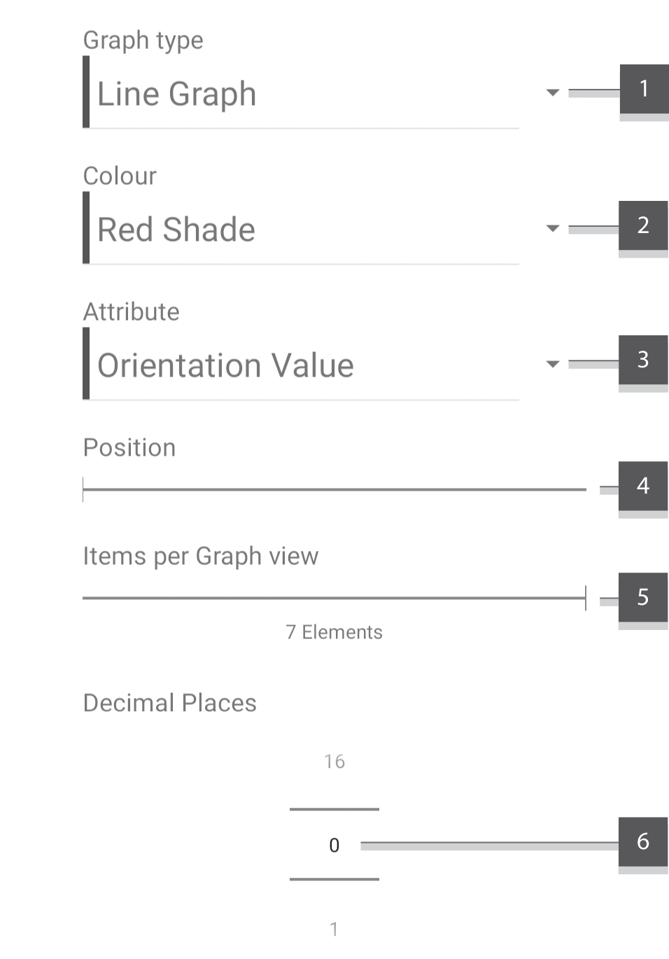 Screenshot showing graph controls and settings.