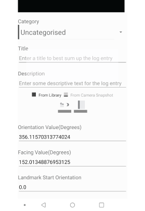 Screenshot showing the log category and title field highlighted.
