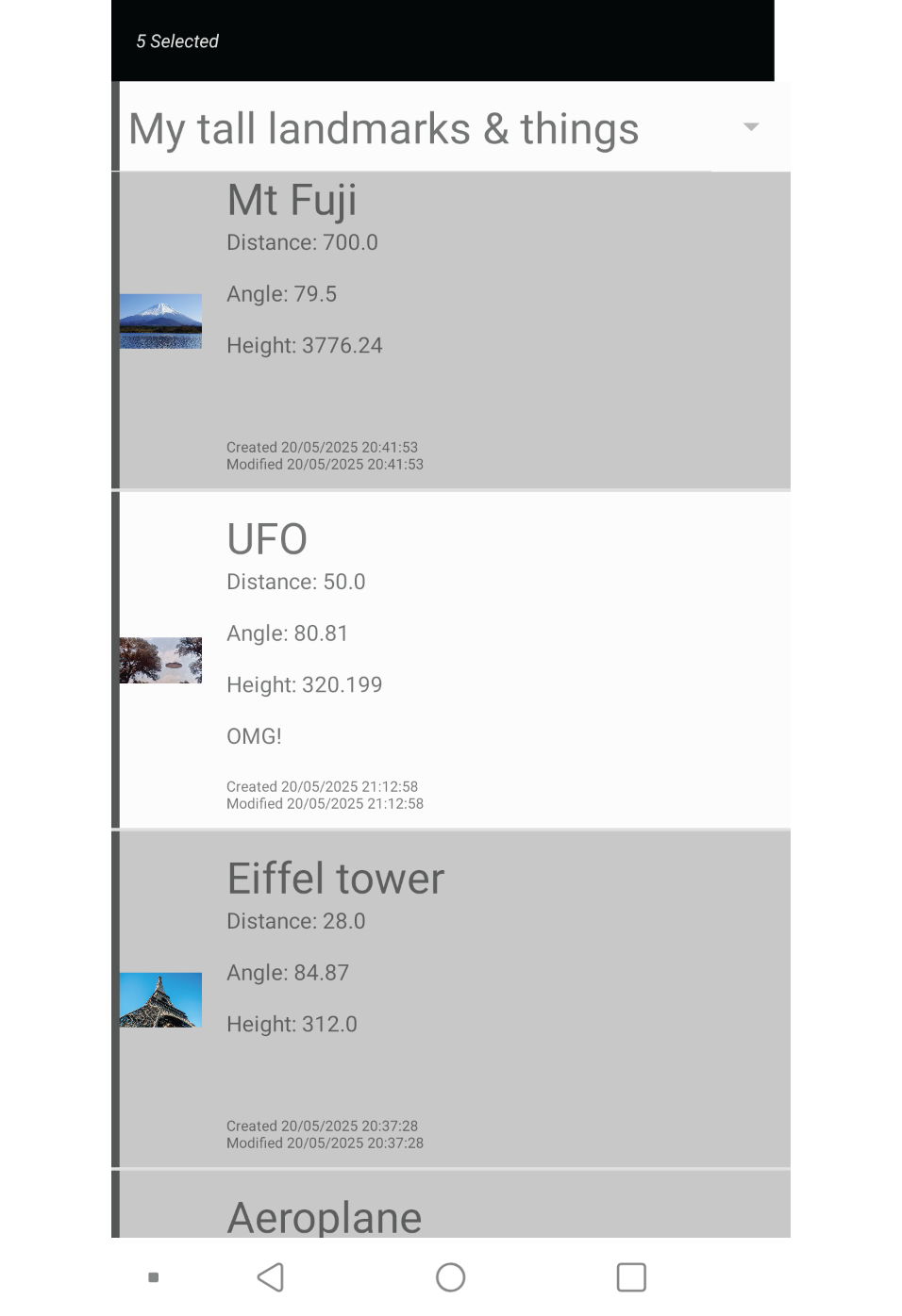 Screenshot showing database entries highlighted.