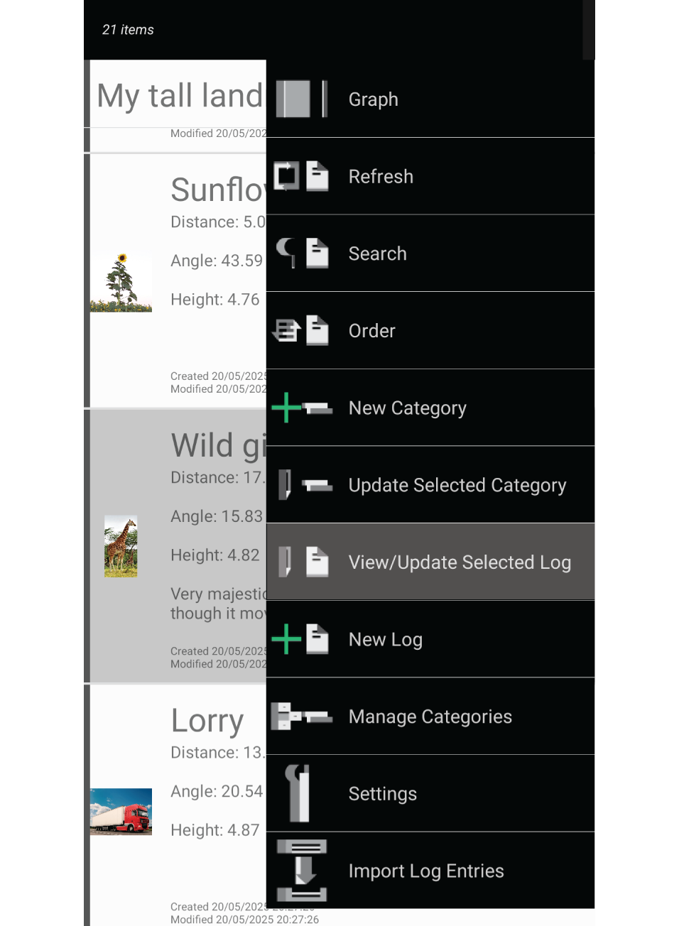 Screenshot showing the highlighted menu item update selected.